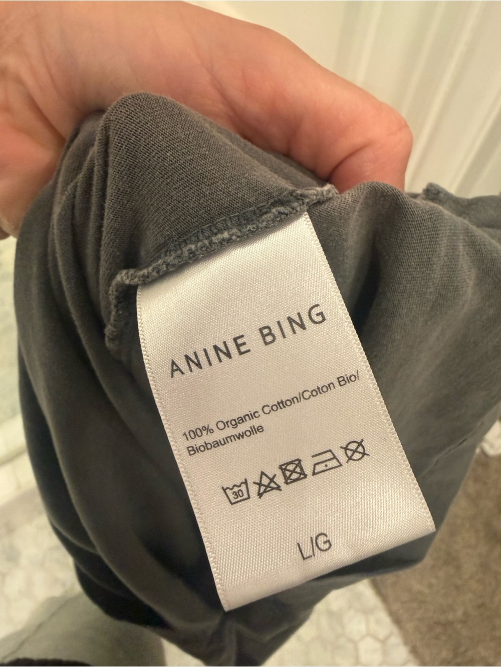 Anine Bing Charcoal Gray Tee - Picture 5 of 5